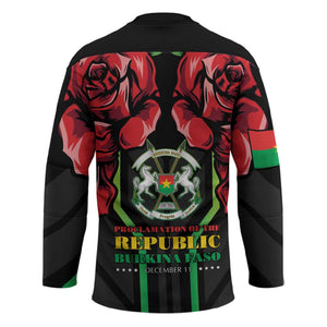 Burkina Faso Republic Day Hockey Jersey Coat Of Arms With Rose