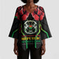 Burkina Faso Republic Day Kimono Sleeve Blouse Coat Of Arms With Rose