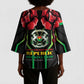 Burkina Faso Republic Day Kimono Sleeve Blouse Coat Of Arms With Rose