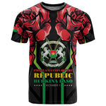 Afro Burkina Faso Republic Day T shirt Coat Of Arms With Rose - Sporty Style - African Pride