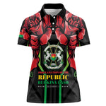 Afro Burkina Faso Republic Day Women Polo Shirt Coat Of Arms With Rose - Sporty Style - African Pride