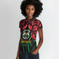 Afro Burkina Faso Republic Day Women Polo Shirt Coat Of Arms With Rose - Sporty Style - African Pride