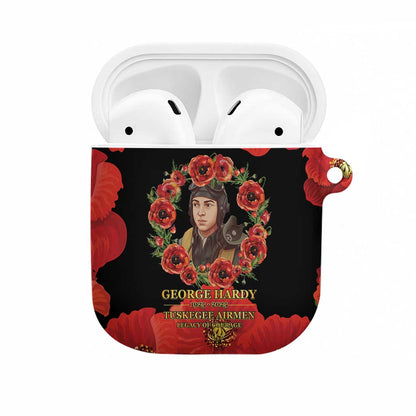 George Hardy Tuskegee Memorial AirPods Case Red Tail Pilots Legacy of Courage