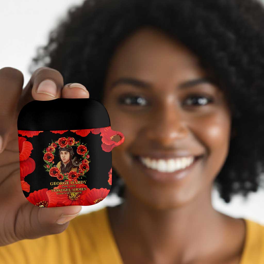 George Hardy Tuskegee Memorial AirPods Case Red Tail Pilots Legacy of Courage