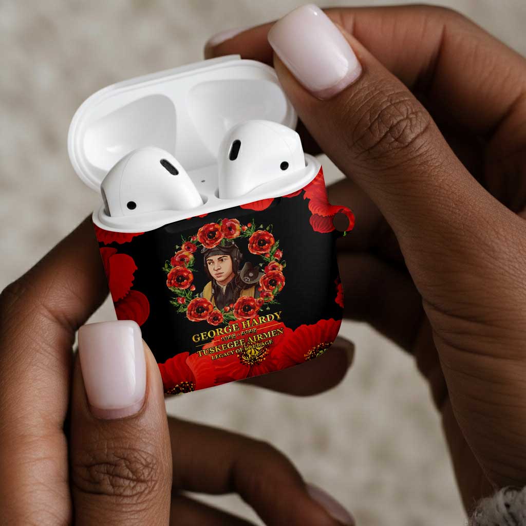 George Hardy Tuskegee Memorial AirPods Case Red Tail Pilots Legacy of Courage
