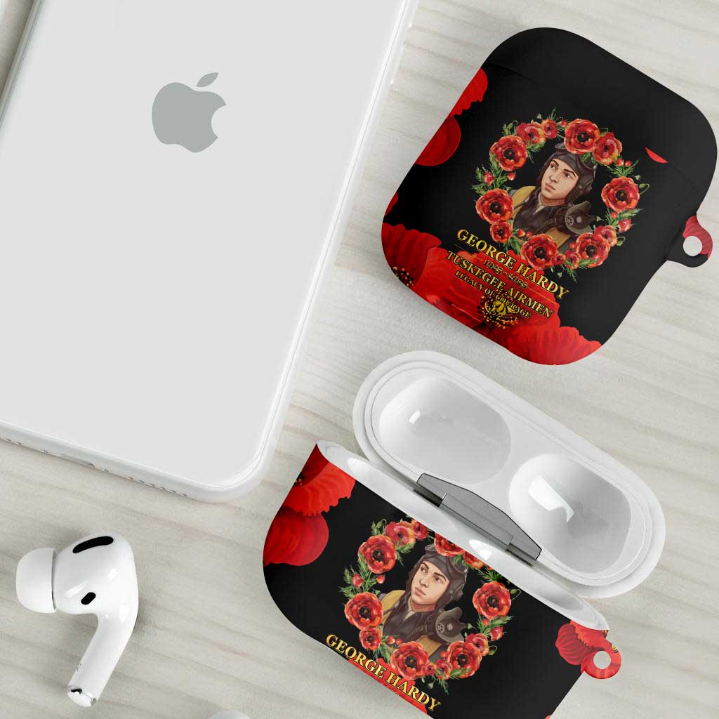 George Hardy Tuskegee Memorial AirPods Case Red Tail Pilots Legacy of Courage