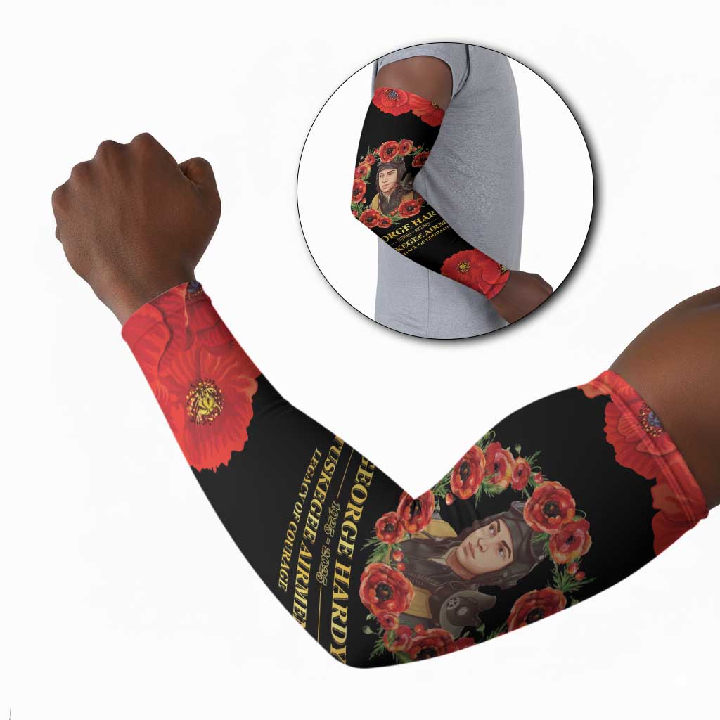 George Hardy Tuskegee Memorial Arm Sleeves Red Tail Pilots Legacy of Courage