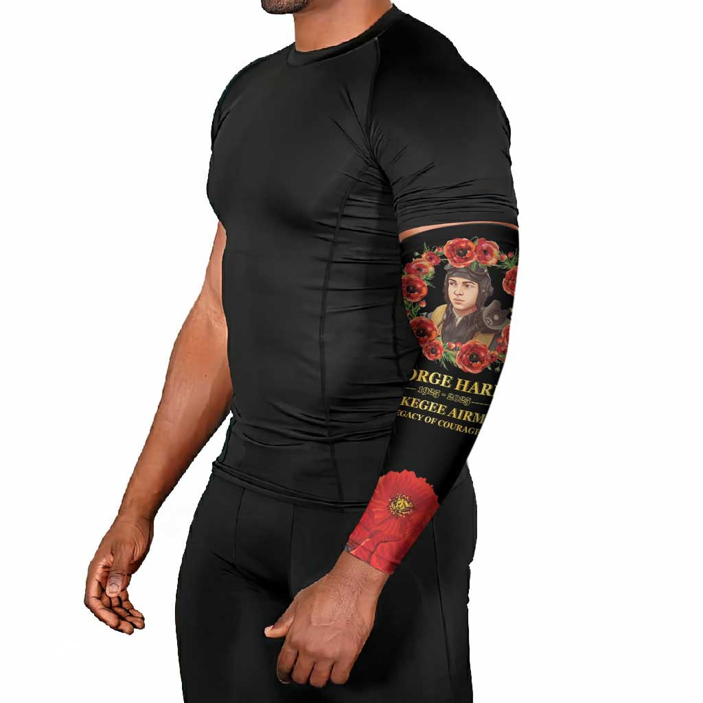 George Hardy Tuskegee Memorial Arm Sleeves Red Tail Pilots Legacy of Courage