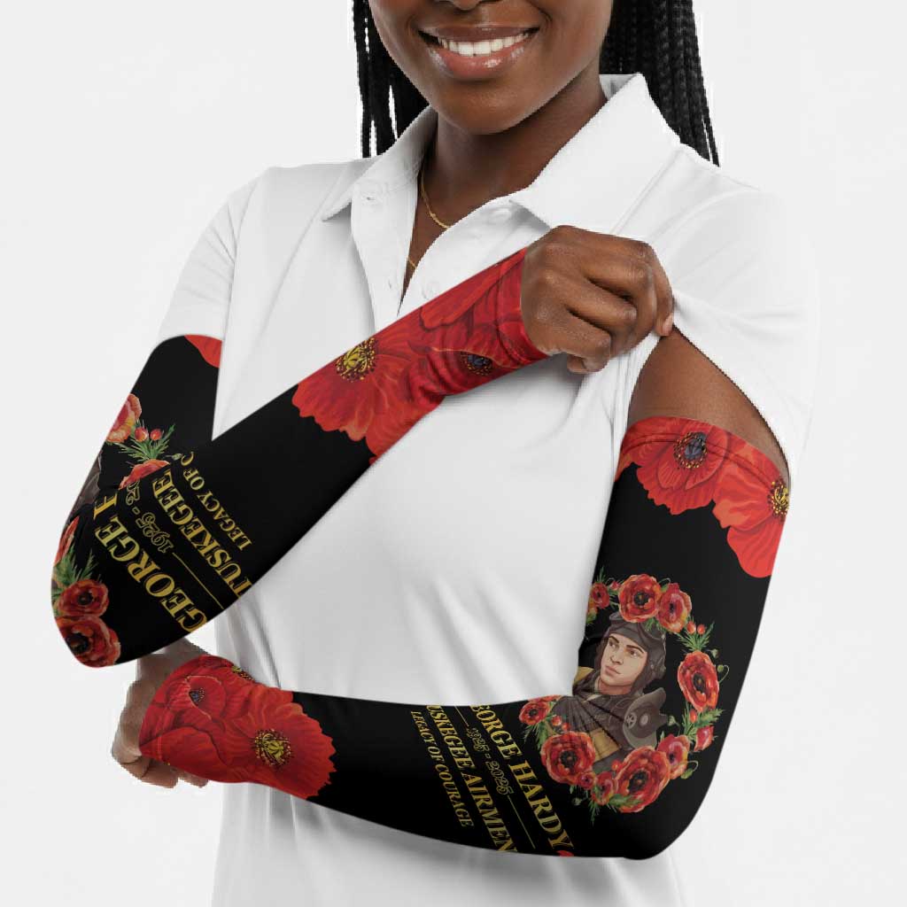 George Hardy Tuskegee Memorial Arm Sleeves Red Tail Pilots Legacy of Courage
