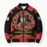 George Hardy Tuskegee Memorial Bomber Puffer Jacket Red Tail Pilots Legacy of Courage