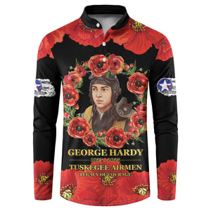 George Hardy Tuskegee Memorial Button Sweatshirt Red Tail Pilots Legacy of Courage