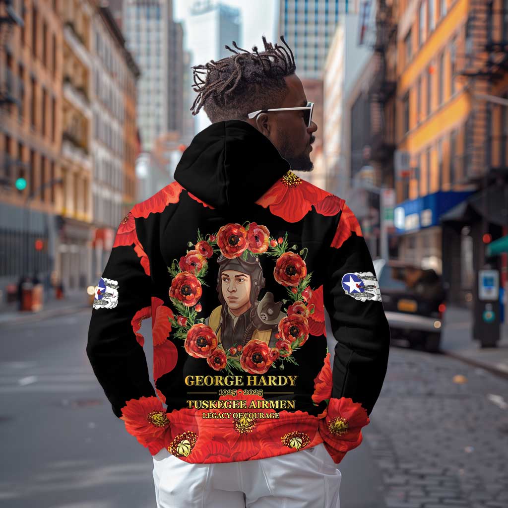 George Hardy Tuskegee Red Tail Pilots Hoodie Legacy of Courage - African Pride