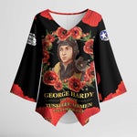 George Hardy Tuskegee Memorial Kimono Sleeve Blouse Red Tail Pilots Legacy of Courage