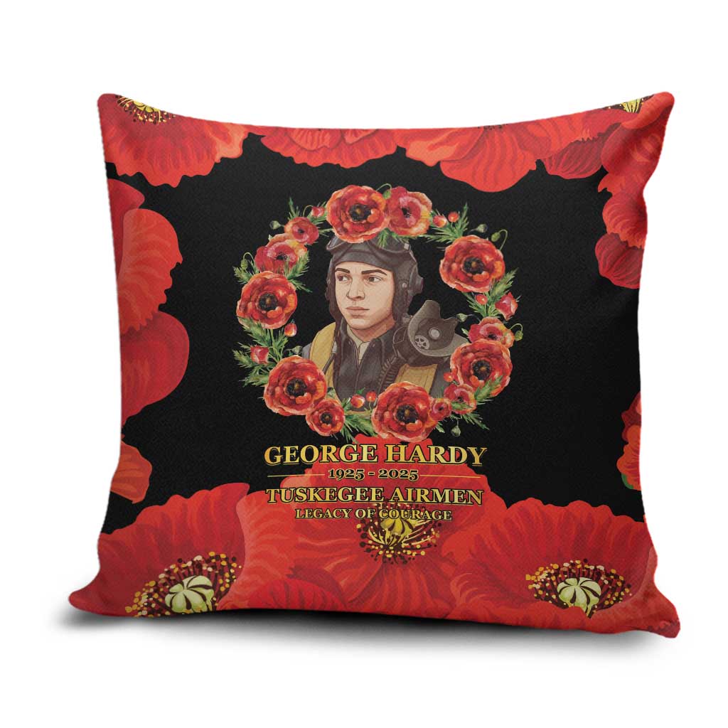 George Hardy Tuskegee Memorial Pillow Cover Red Tail Pilots Legacy of Courage