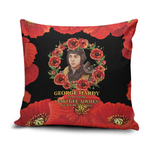 George Hardy Tuskegee Memorial Pillow Cover Red Tail Pilots Legacy of Courage