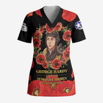George Hardy Tuskegee Memorial Scrub Top Red Tail Pilots Legacy of Courage - African Pride
