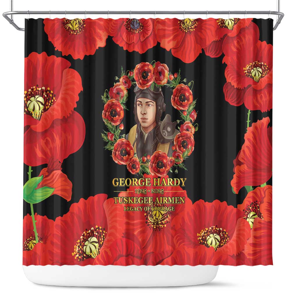 George Hardy Tuskegee Red Tail Pilots Shower Curtain Legacy of Courage - African Pride