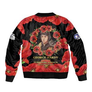 George Hardy Tuskegee Red Tail Pilots Sleeve Zip Bomber Jacket Legacy of Courage - African Pride