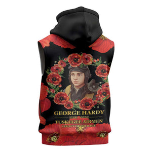George Hardy Tuskegee Red Tail Pilots Sleeveless Zip Hoodie Legacy of Courage - African Pride