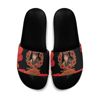 George Hardy Tuskegee Memorial Slide Sandals Red Tail Pilots Legacy of Courage