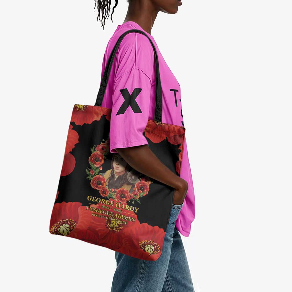 George Hardy Tuskegee Memorial Tote Bag Red Tail Pilots Legacy of Courage