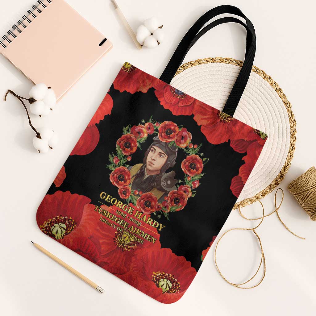 George Hardy Tuskegee Memorial Tote Bag Red Tail Pilots Legacy of Courage