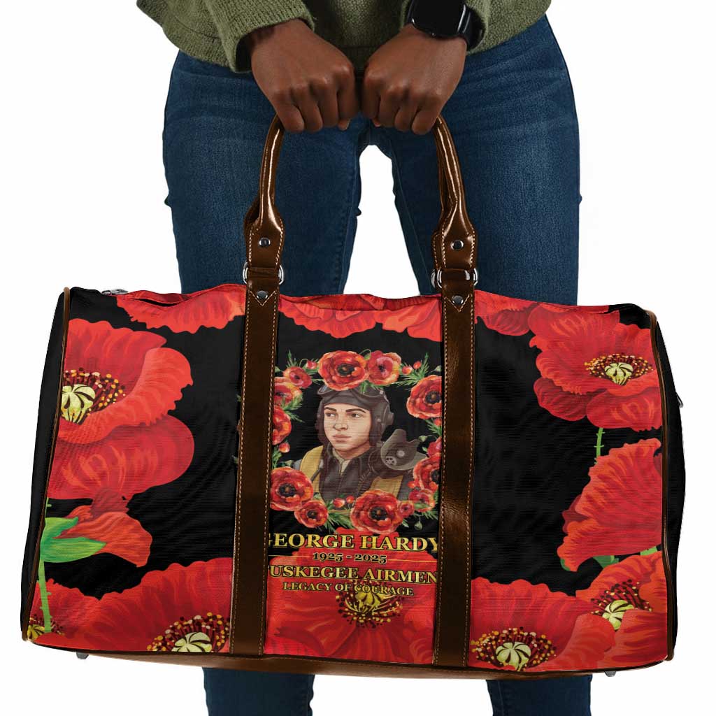 George Hardy Tuskegee Memorial Travel Bag Red Tail Pilots Legacy of Courage
