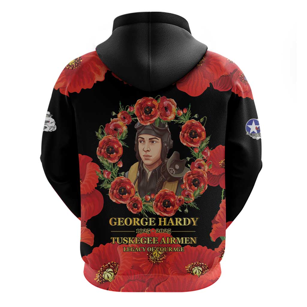 George Hardy Tuskegee Red Tail Pilots Zip Hoodie Legacy of Courage - African Pride