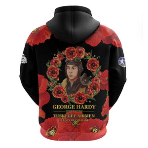 George Hardy Tuskegee Red Tail Pilots Zip Hoodie Legacy of Courage - African Pride