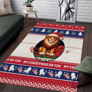 Liberia Christmas Area Rug African Lion Santa