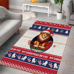 Liberia Christmas Area Rug African Lion Santa