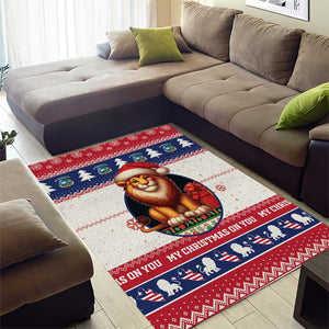 Liberia Christmas Area Rug African Lion Santa