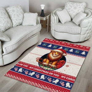 Liberia Christmas Area Rug African Lion Santa