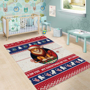 Liberia Christmas Area Rug African Lion Santa