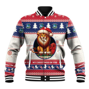 Liberia Christmas Baseball Jacket African Lion Santa LT15