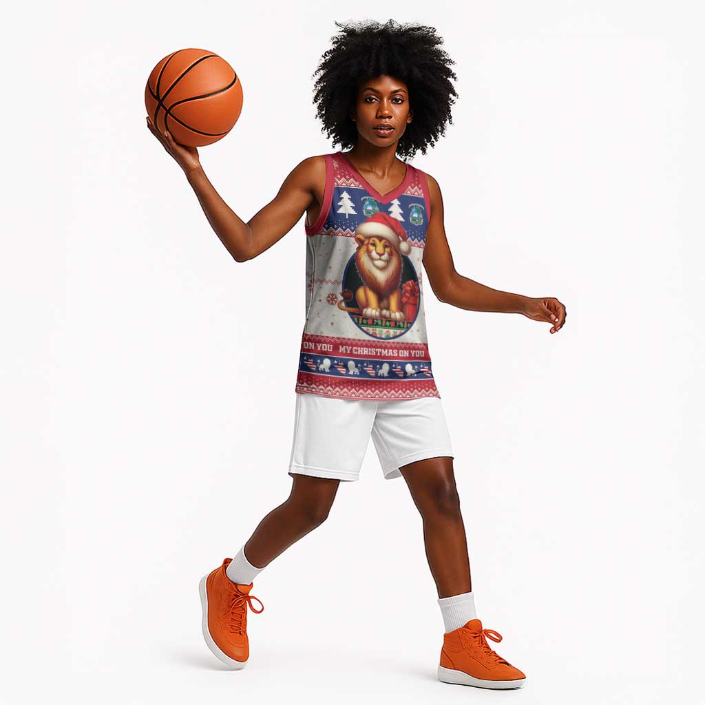 Liberia Christmas Basketball Jersey African Lion Santa LT15