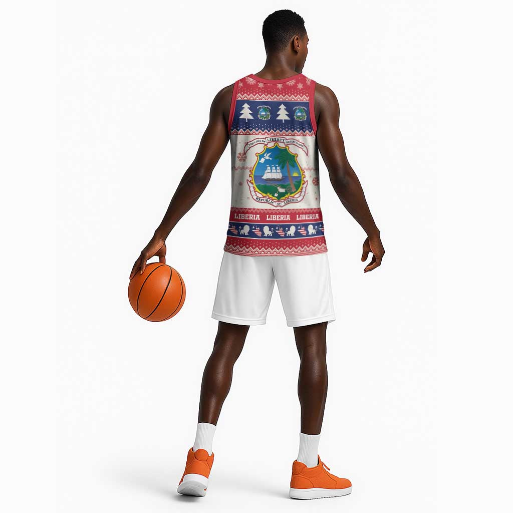 Liberia Christmas Basketball Jersey African Lion Santa LT15