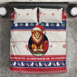 Liberia Christmas Bedding Set African Lion Santa