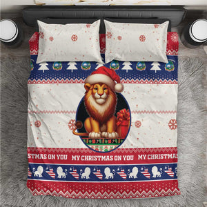 Liberia Christmas Bedding Set African Lion Santa