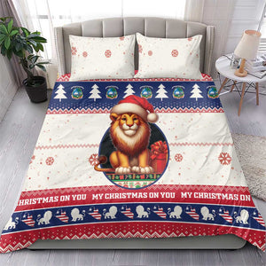 Liberia Christmas Bedding Set African Lion Santa