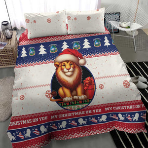 Liberia Christmas Bedding Set African Lion Santa