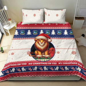 Liberia Christmas Bedding Set African Lion Santa