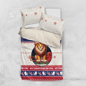 Liberia Christmas Bedding Set African Lion Santa