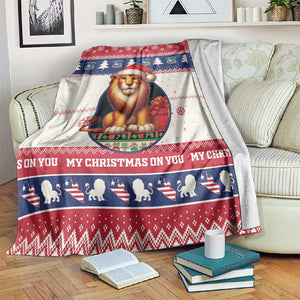 Liberia Christmas Blanket African Lion Santa