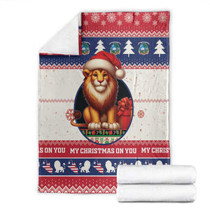 Liberia Christmas Blanket African Lion Santa