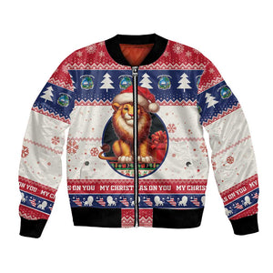 Liberia Christmas Bomber Jacket African Lion Santa