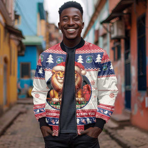 Liberia Christmas Bomber Jacket African Lion Santa