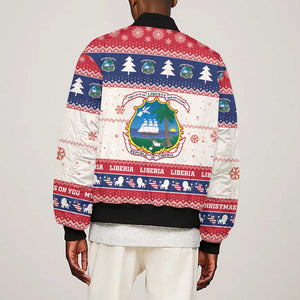 Liberia Christmas Bomber Jacket African Lion Santa