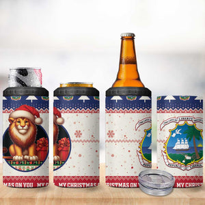 Liberia Christmas 4 in 1 Can Cooler Tumbler African Lion Santa