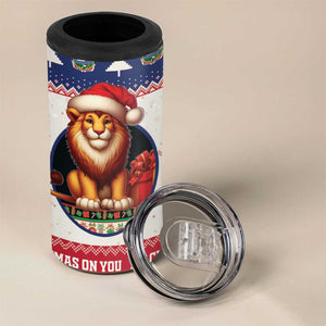 Liberia Christmas 4 in 1 Can Cooler Tumbler African Lion Santa